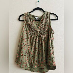 NWOT Lucky Brand Women’s Notch Neck Floral Sleeveless in Size S